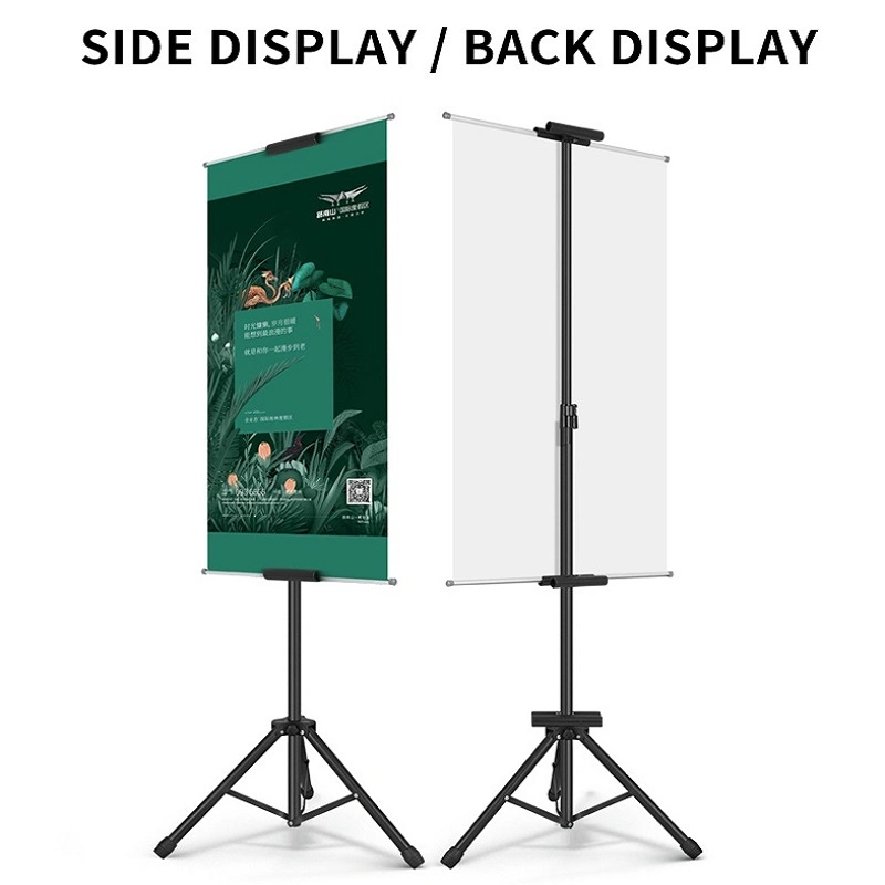 Cheapest Adjustable Black Tripod Pop Metal Easel Poster Stand Double-Sided Hanging Picture Frame