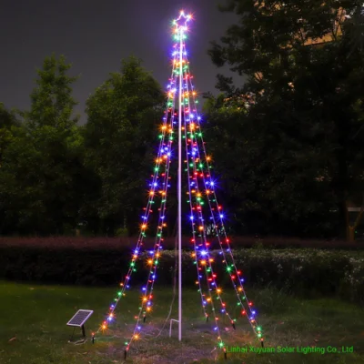 L'UE Kd a personnalisé la lumière de l'arbre de Noël de l'énergie solaire Poleflag Light