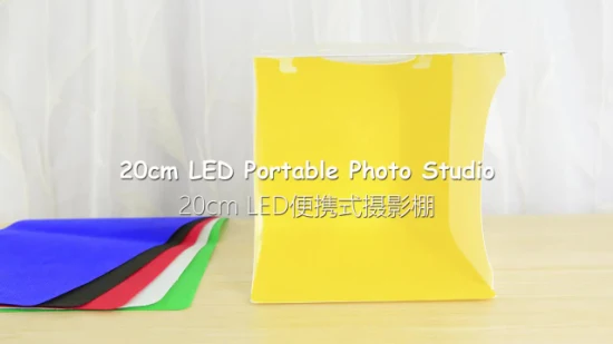 Puluz Folding Lightbox 2LED Mini Photo Studio Box avec 6 toiles de fond